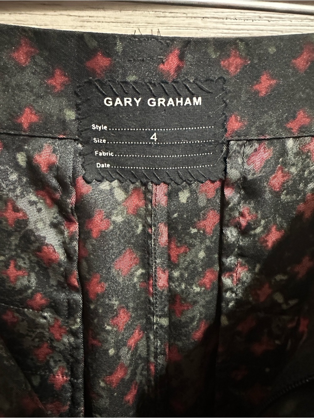 Gary Graham Women’s Straight-Leg Pants in Black with Red Motif - Picture 6 of 8